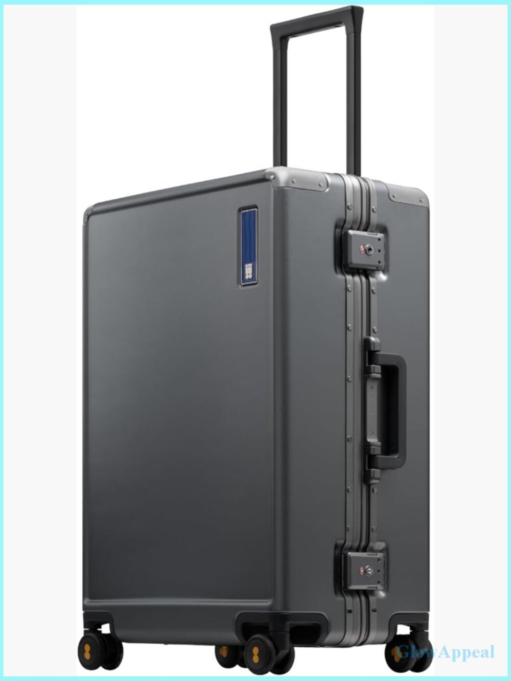 Zipperless Hardside Suitcase with Aluminum Frame, 24 Inch Checked Luggage,